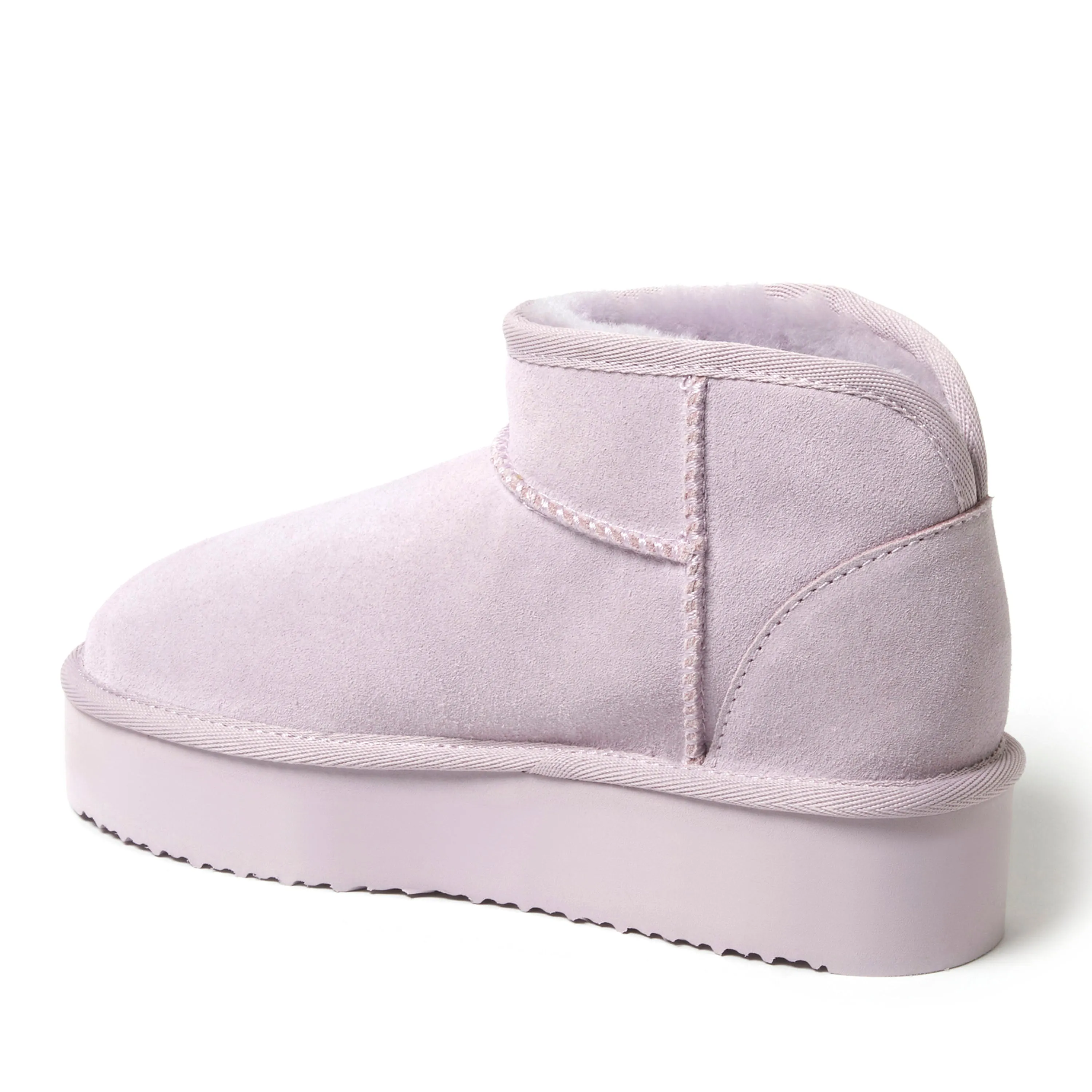 Fireside by Dearfoams Women's Kingston Genuine Shearling Platform Bootie