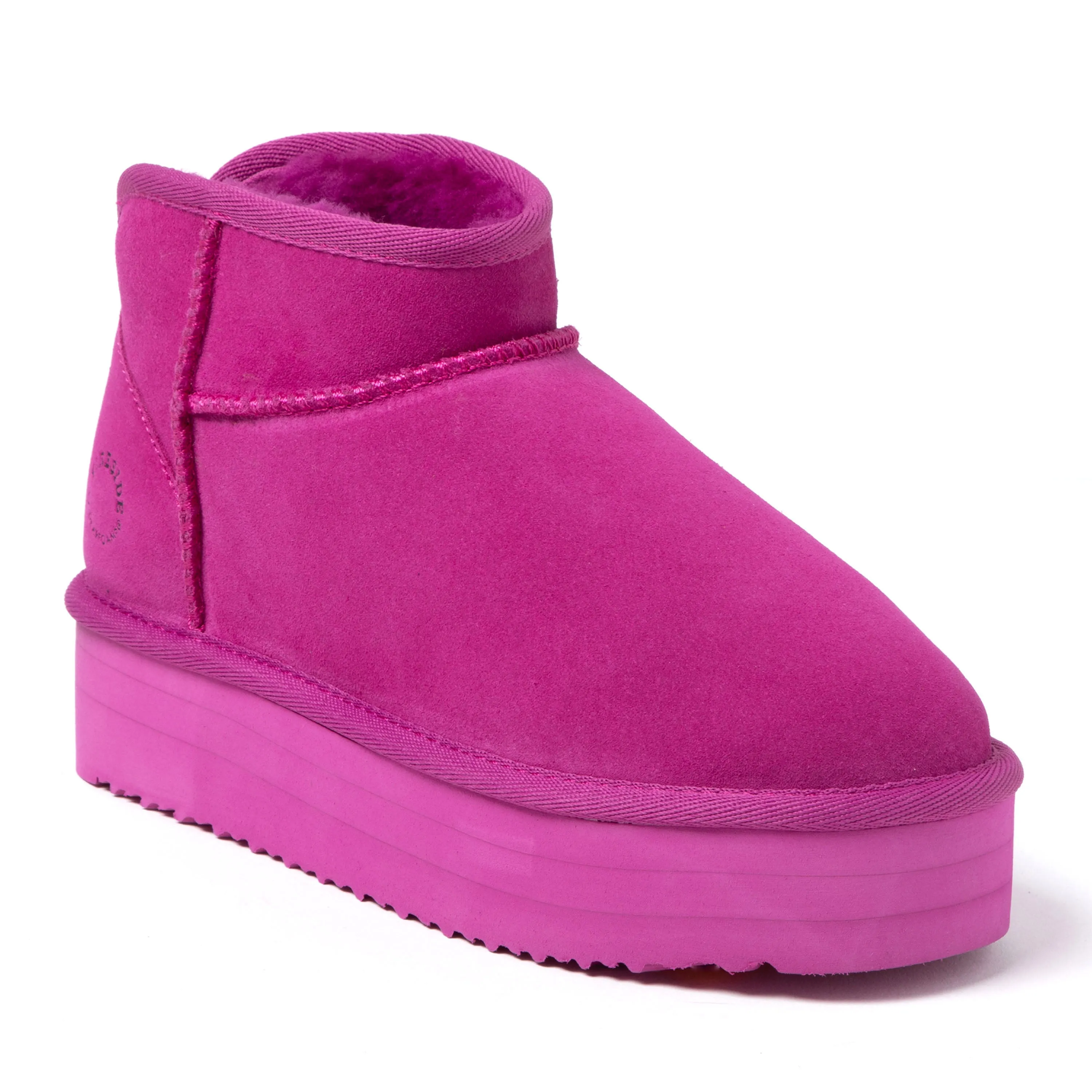 Fireside by Dearfoams Women's Kingston Genuine Shearling Platform Bootie