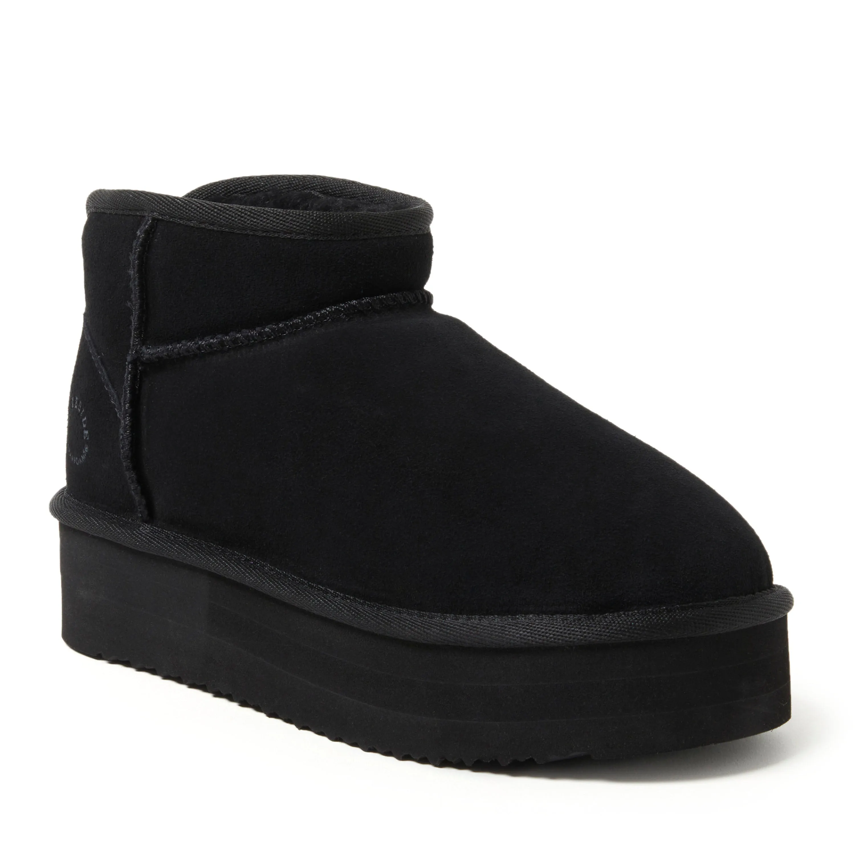 Fireside by Dearfoams Women's Kingston Genuine Shearling Platform Bootie