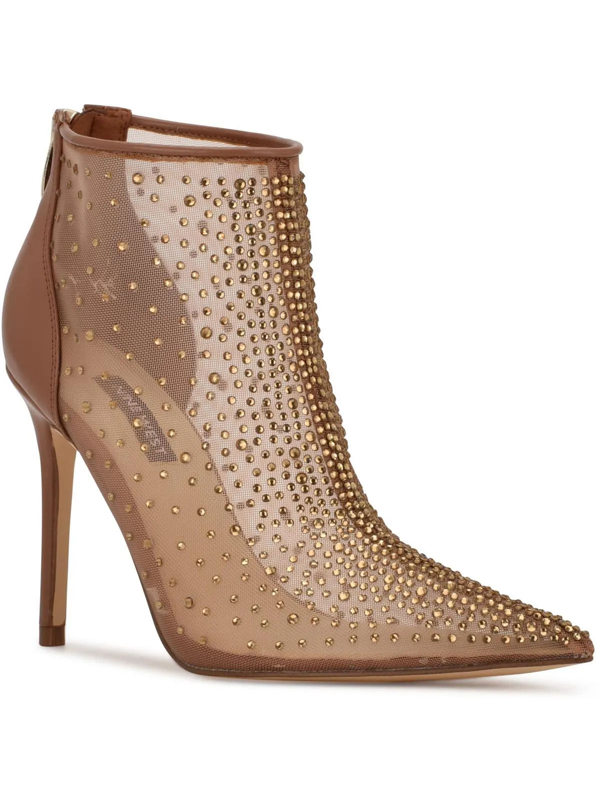 For Now Womens Faux Leather Rhinestone Booties