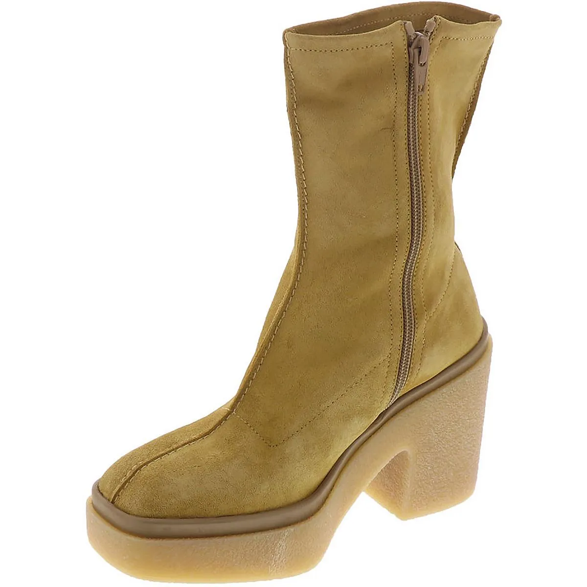 Gigi Womens Suede Block Heel Ankle Boots
