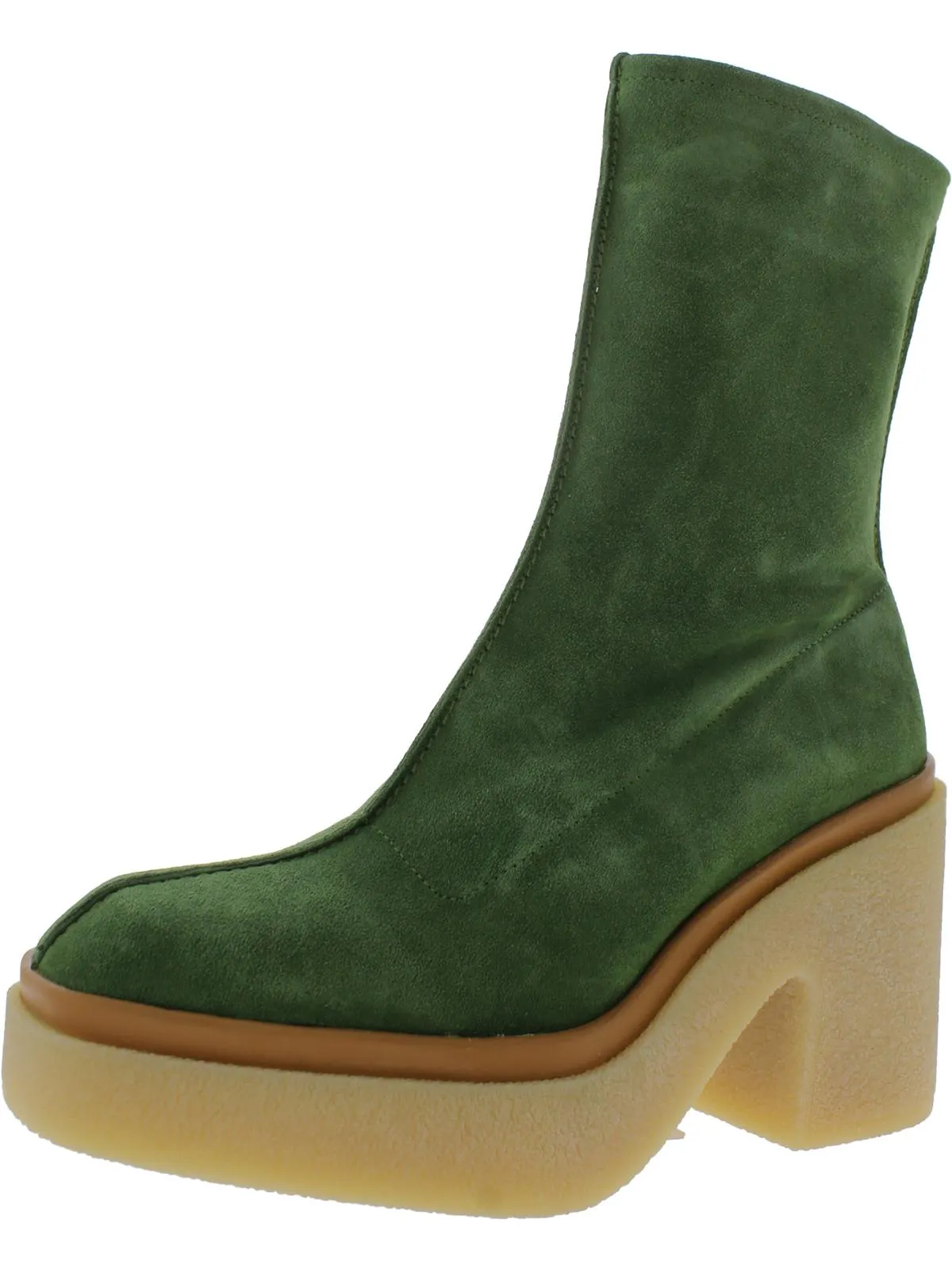 Gigi Womens Suede Block Heel Ankle Boots