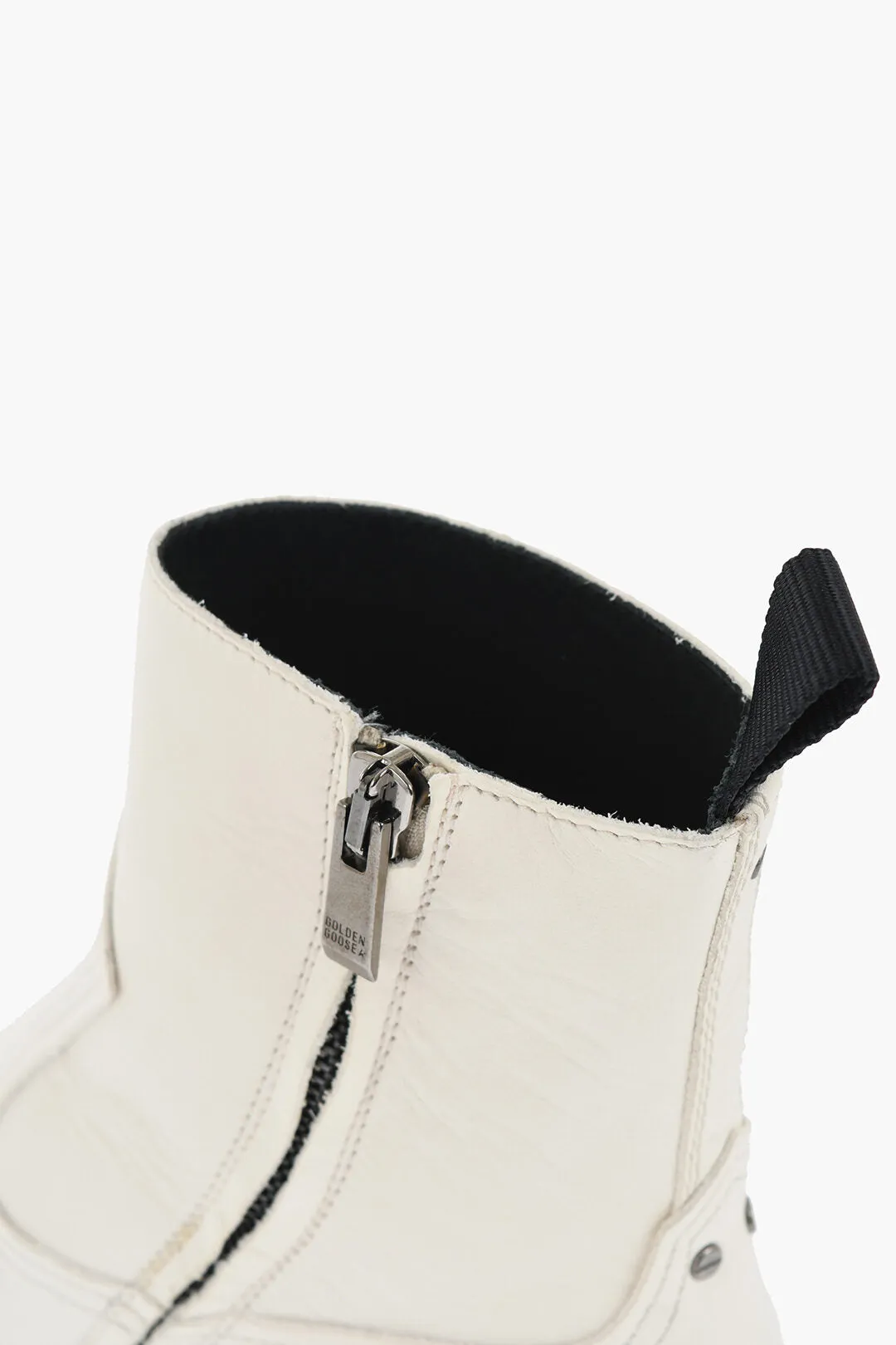 Golden Goose Leather Western Boots With Point Toe 5,5Cm