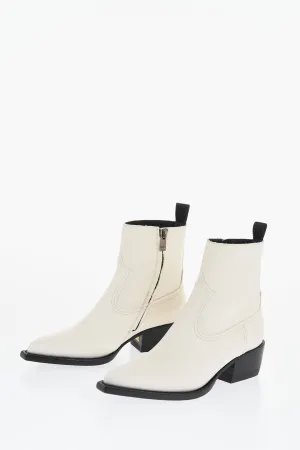Golden Goose Leather Western Boots With Point Toe 5,5Cm