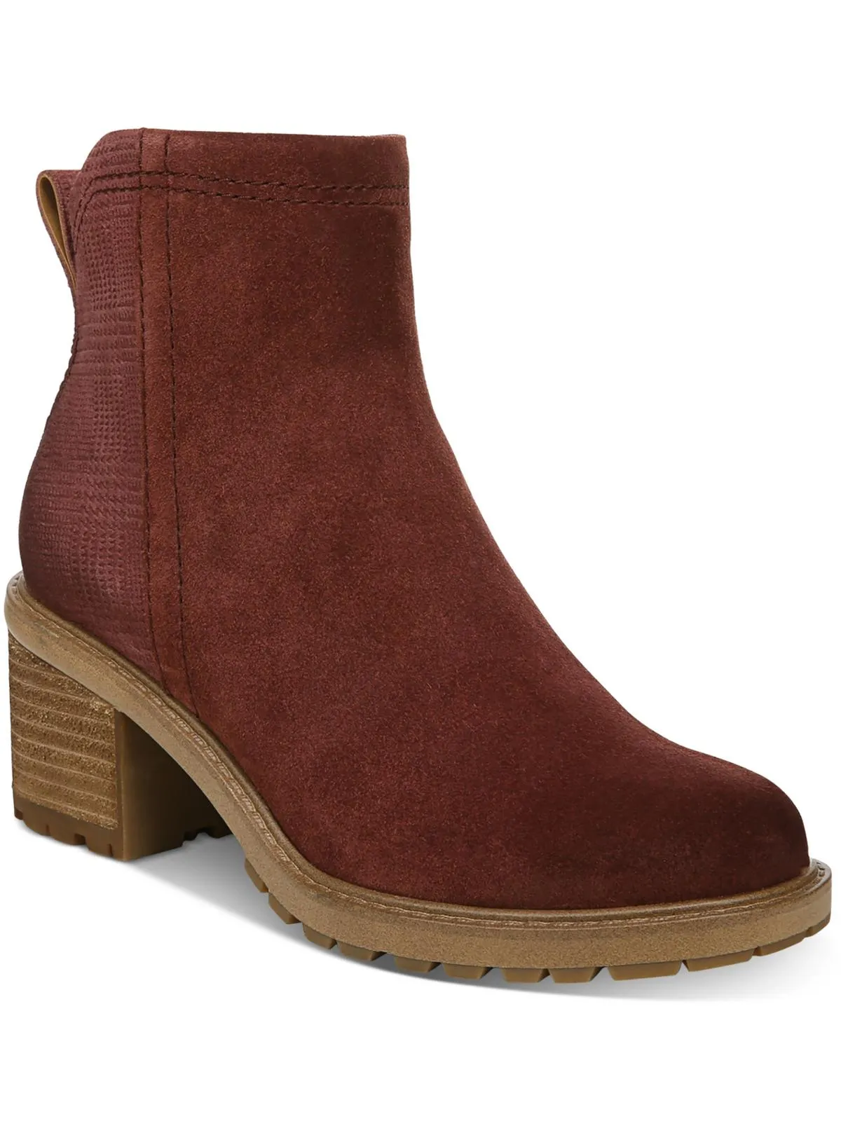 Greyson Womens Faux Leather Lugged Sole Ankle Boots