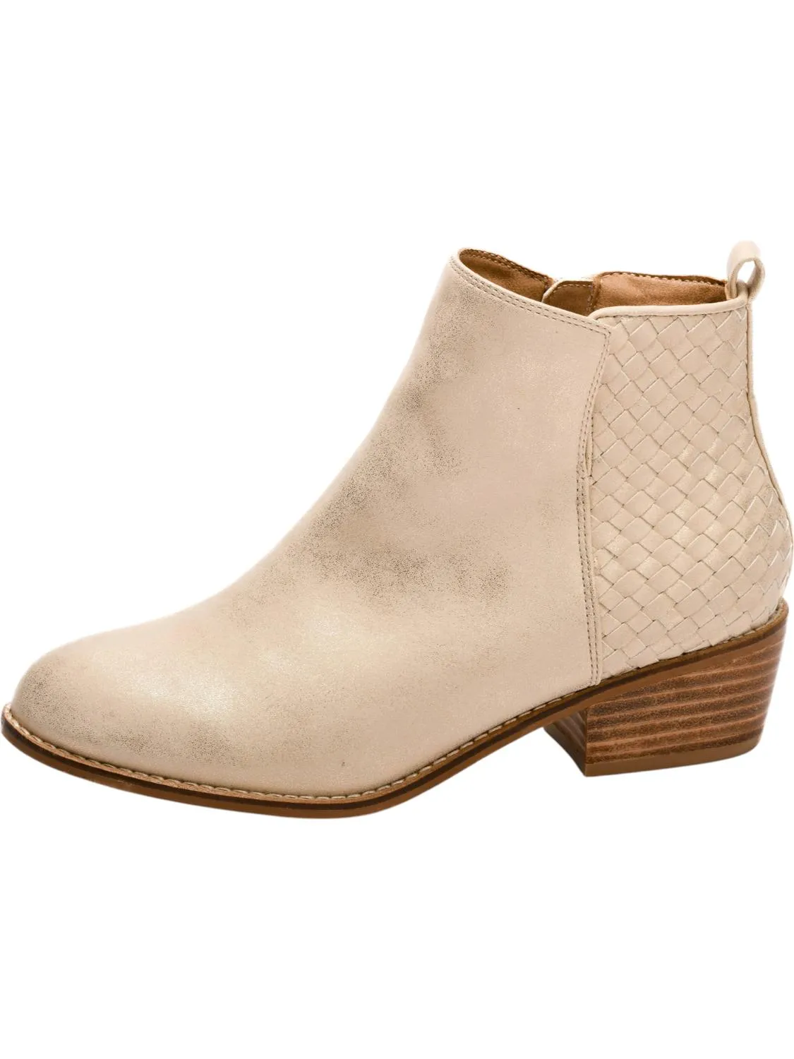 Half N Half Booties In White