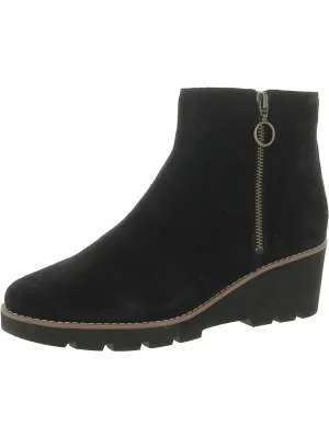 Hazal Womens Suede Wedge Booties
