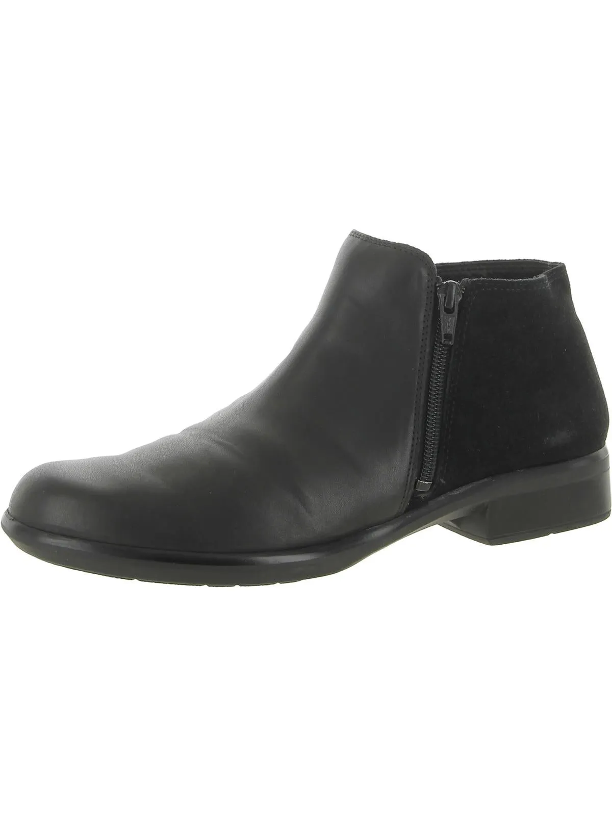 Helm Womens Leather Block Heel Ankle Boots