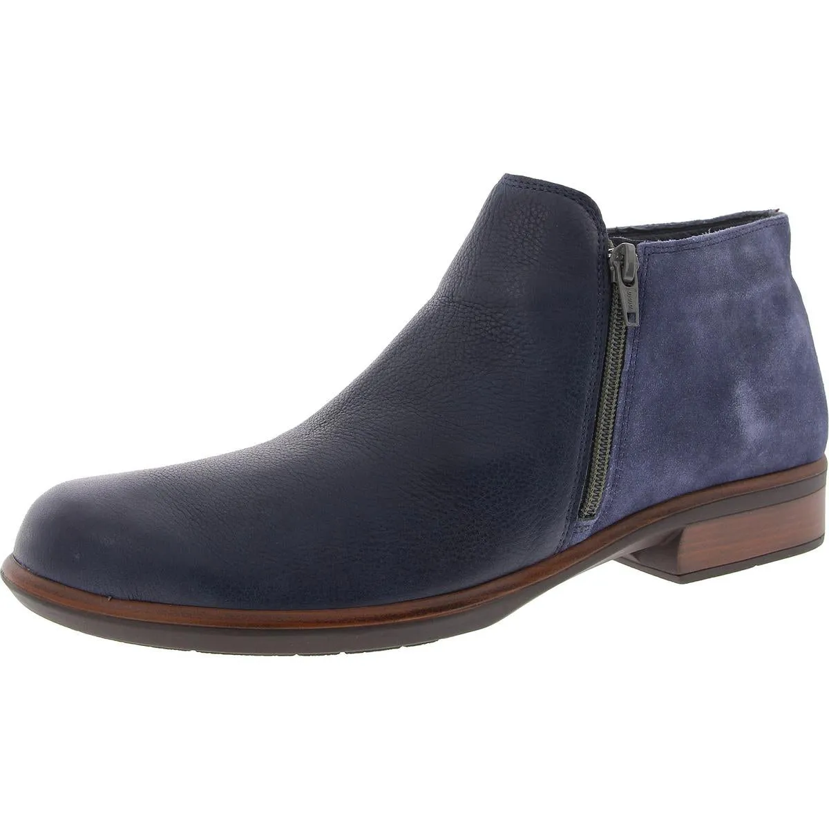 Helm Womens Leather Block Heel Ankle Boots