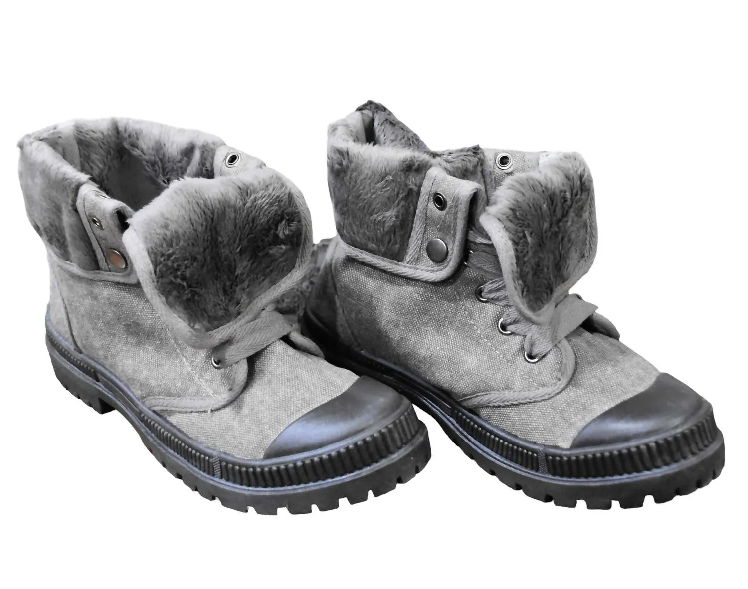 In Charge Canvas Boots In Grey