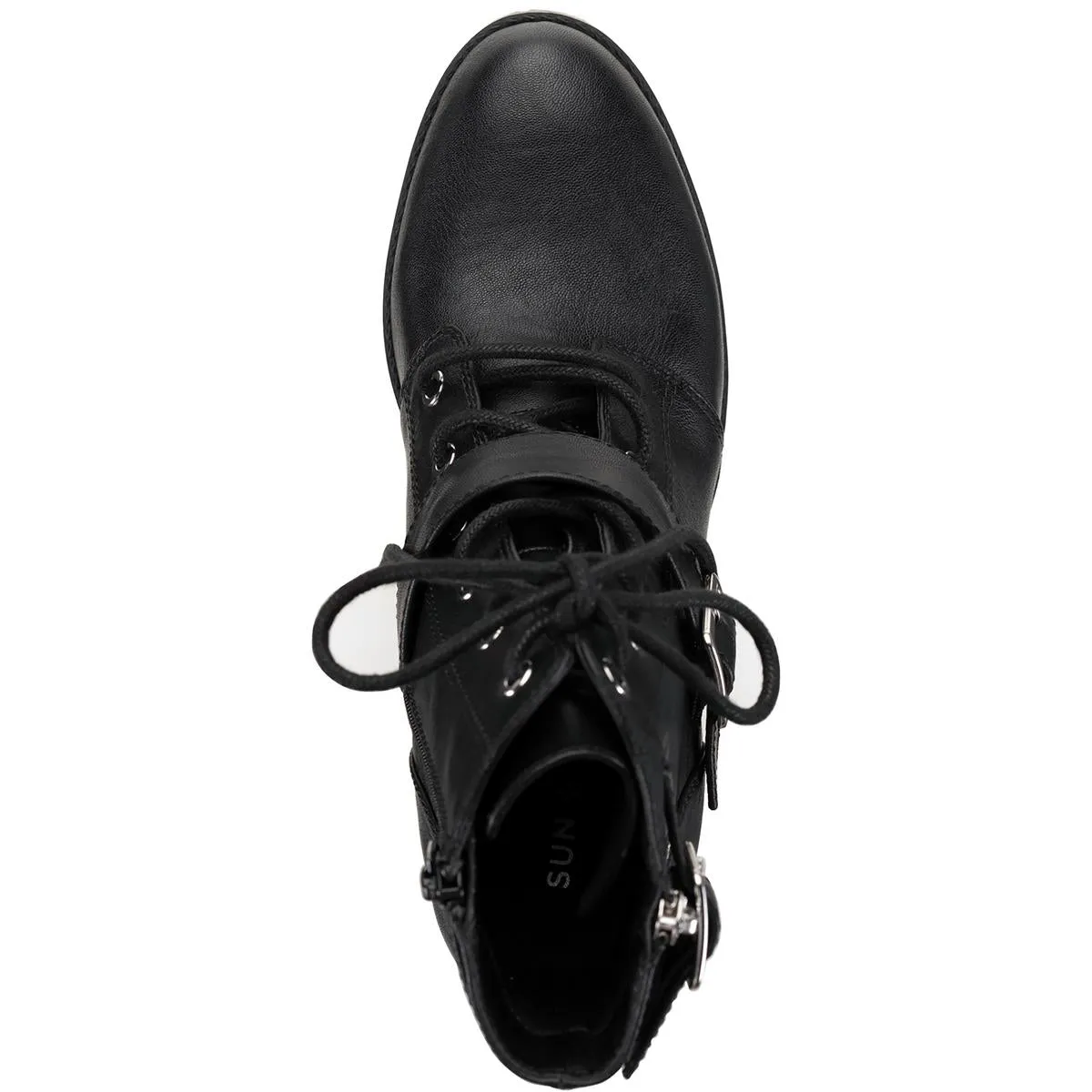 Ivvie Womens Faux Leather Lugged Sole Booties
