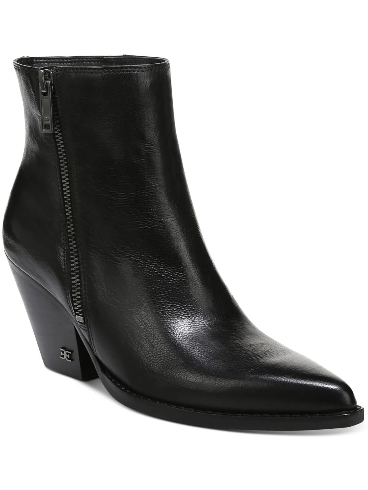 Jane Womens Block Heel Pointed Toe Ankle Boots