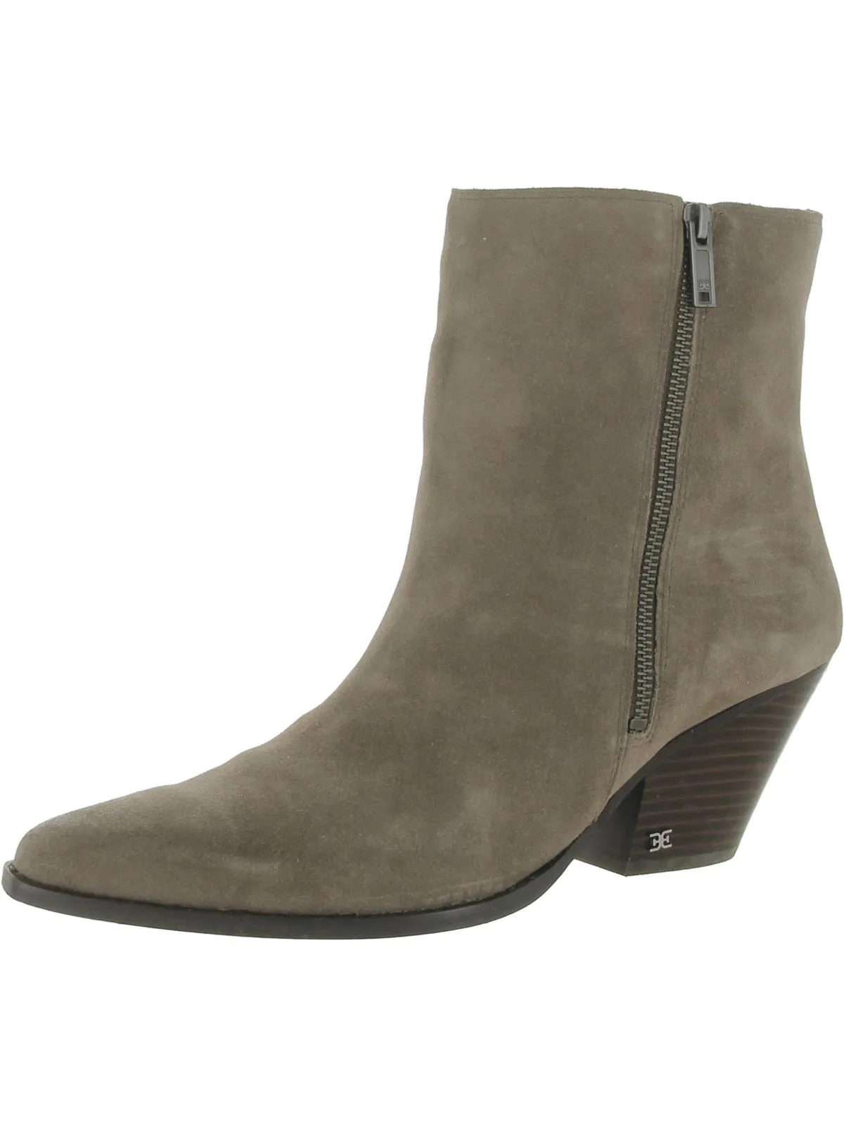 Jane Womens Block Heel Pointed Toe Ankle Boots