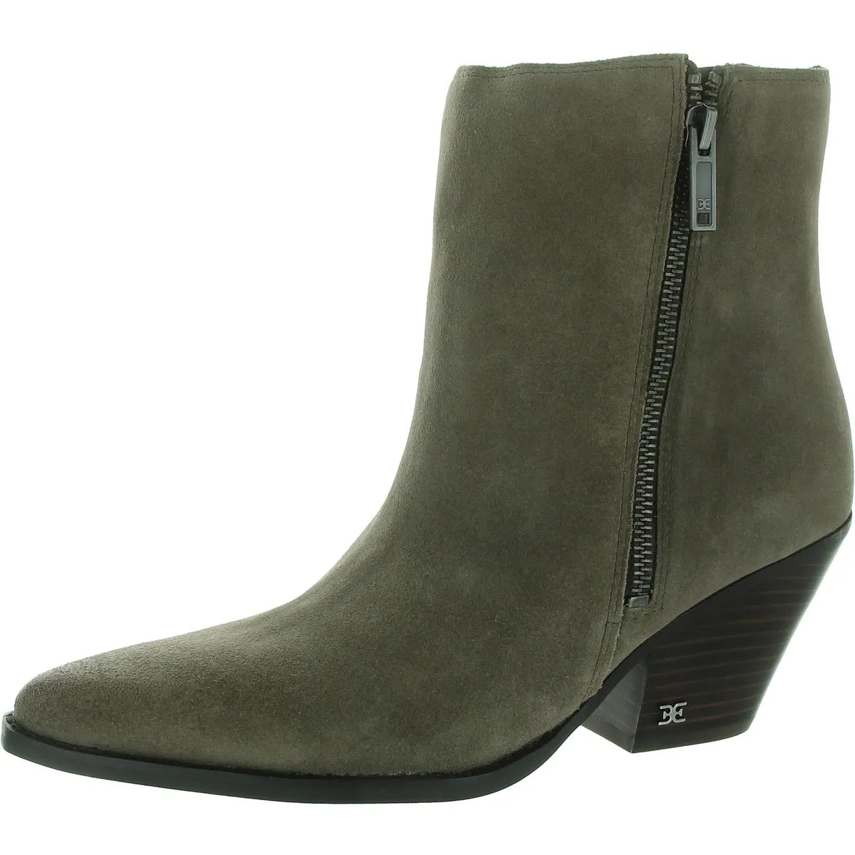 Jane Womens Block Heel Pointed Toe Ankle Boots