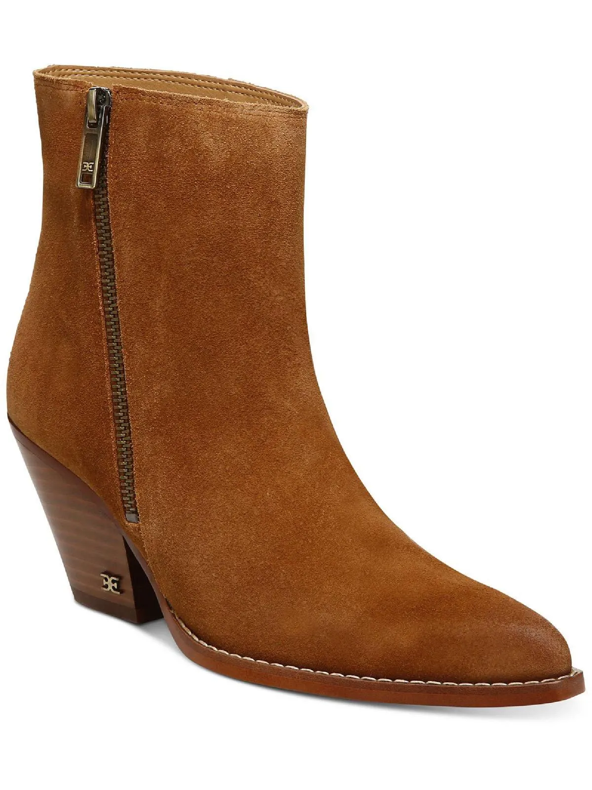 Jane Womens Block Heel Pointed Toe Ankle Boots