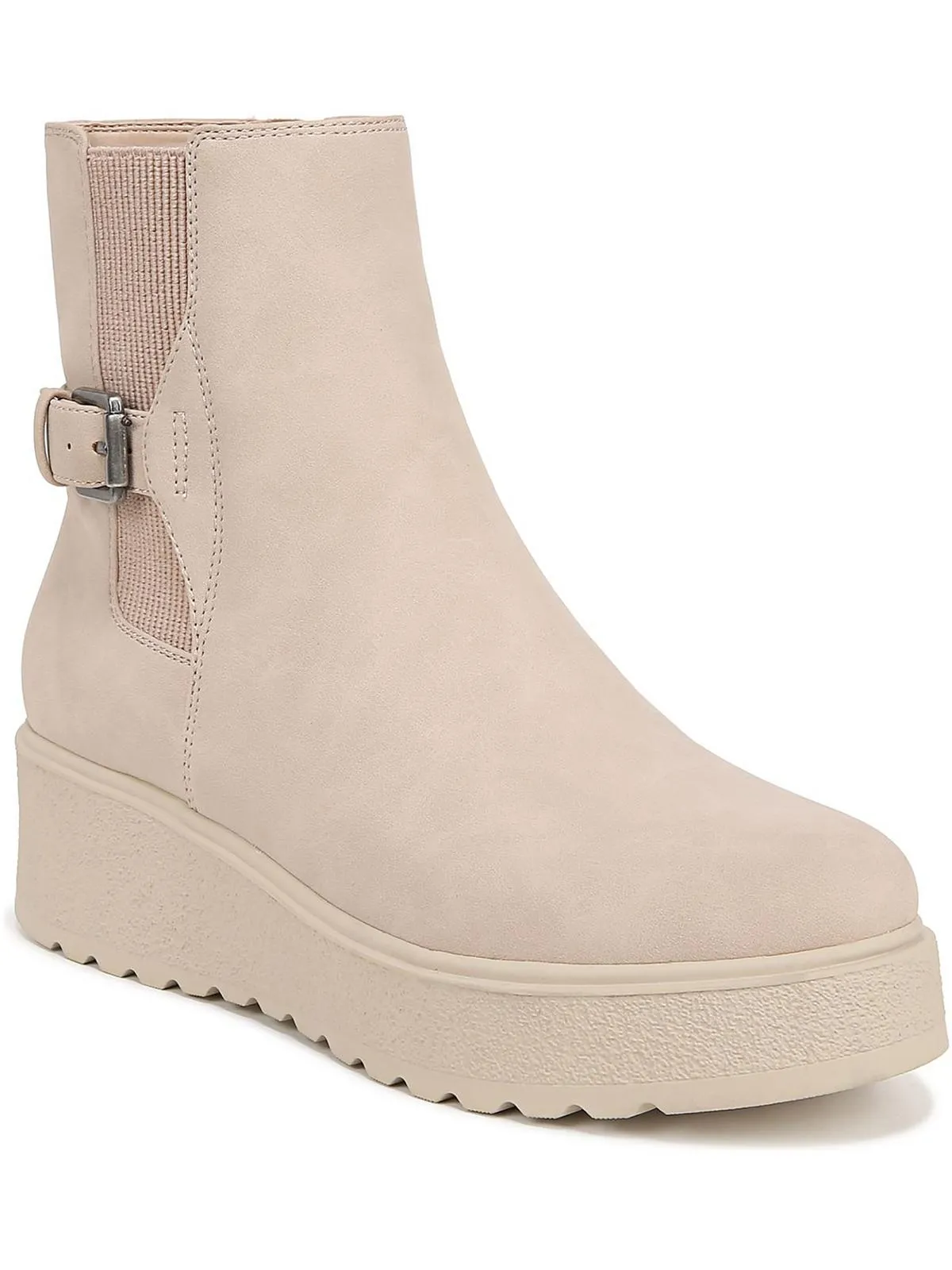 Jayda Womens Faux Leather Buckle Chelsea Boots