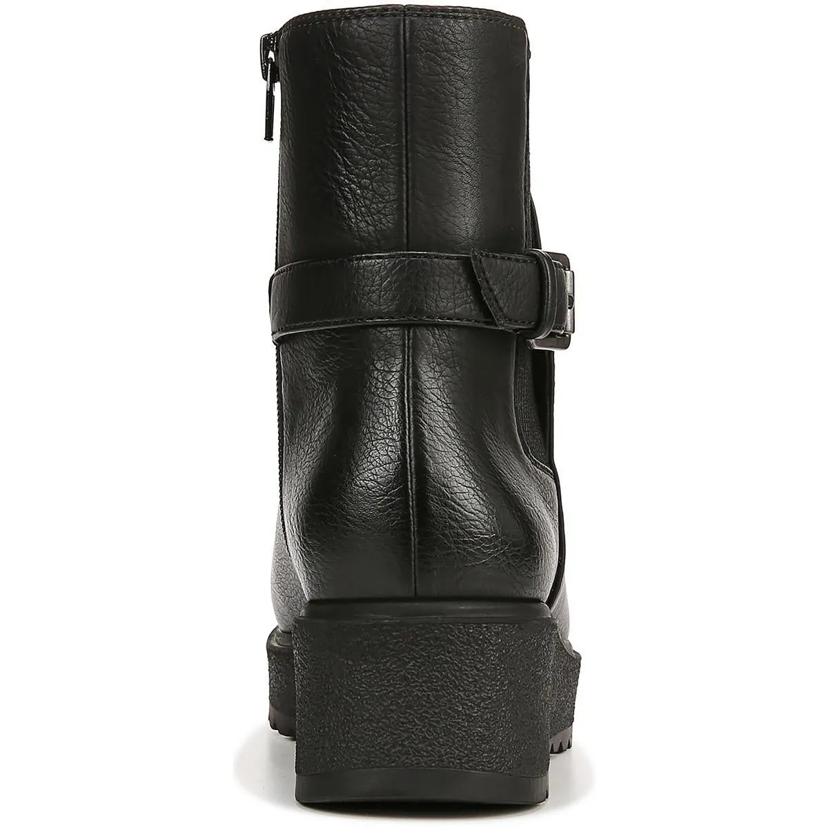 Jayda Womens Faux Leather Buckle Chelsea Boots