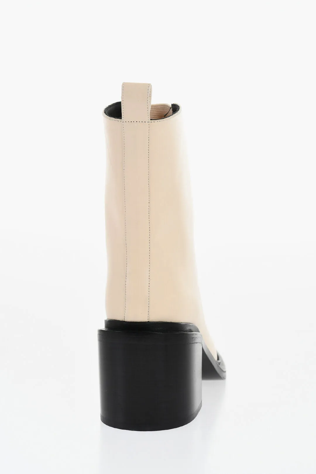 Jil Sander Leather Bootie With Stretchy Insert Heel 8 Cm