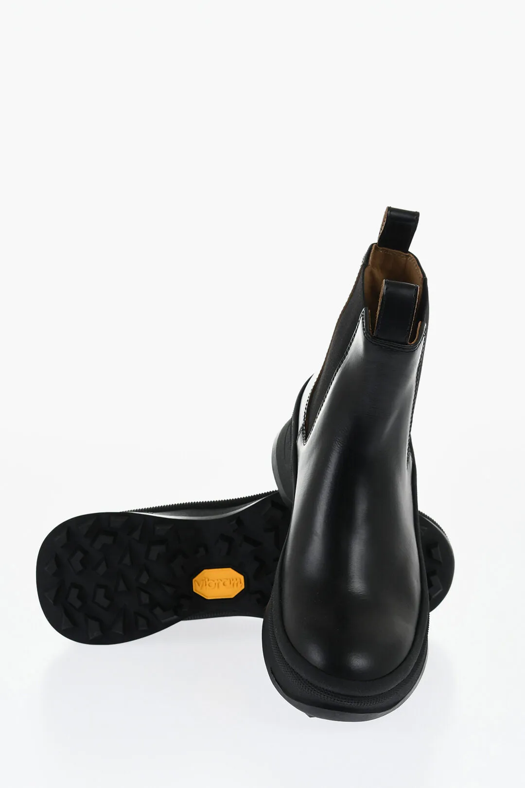 Jil Sander Leather Chelsea Booties With Vibram Sole