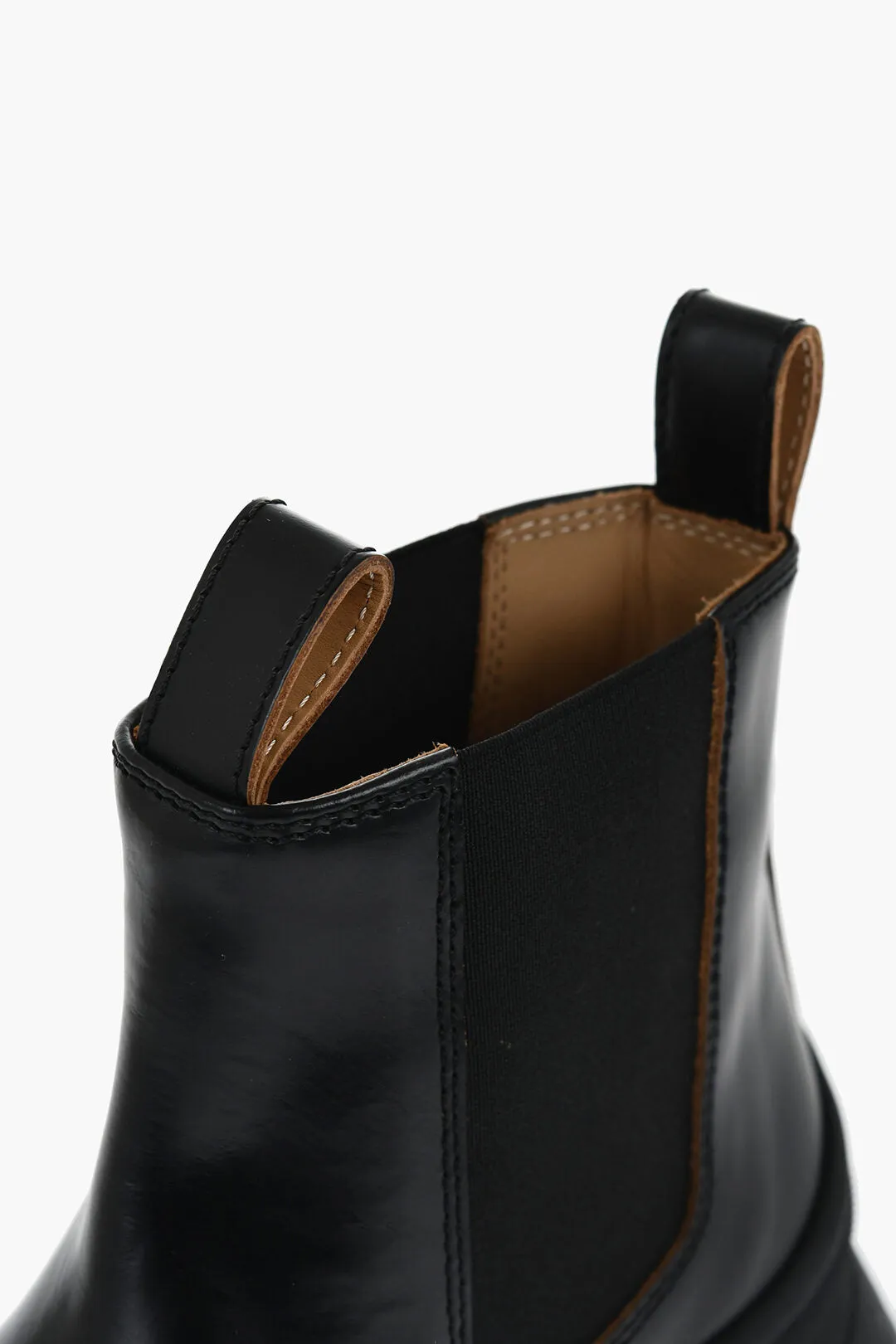 Jil Sander Leather Chelsea Booties With Vibram Sole