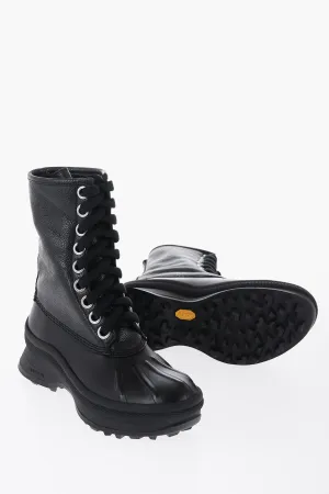 Jil Sander Leather Combat Boots With Vibram Sole