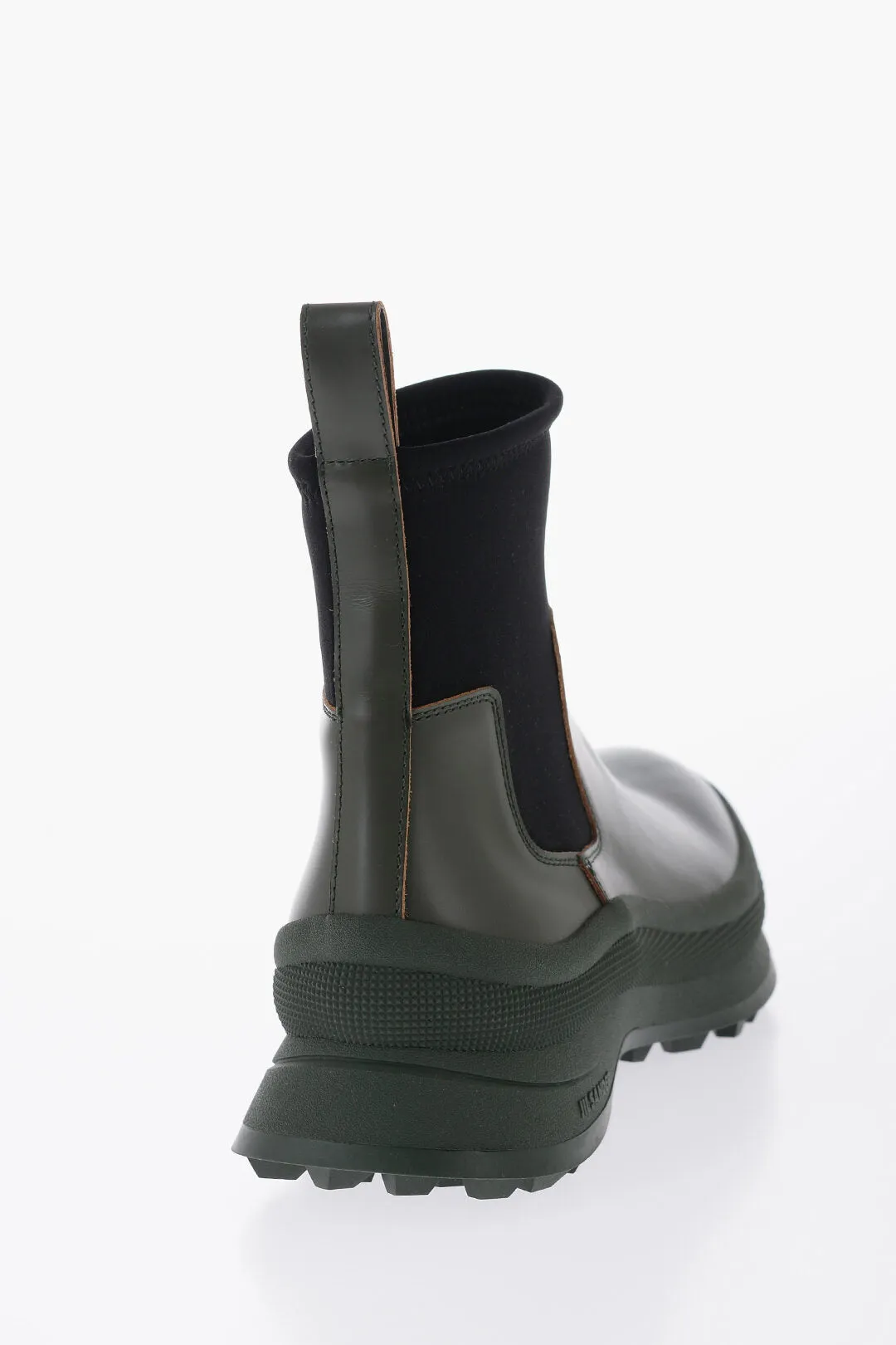 Jil Sander Leather Low Boots With Neoprene Insert