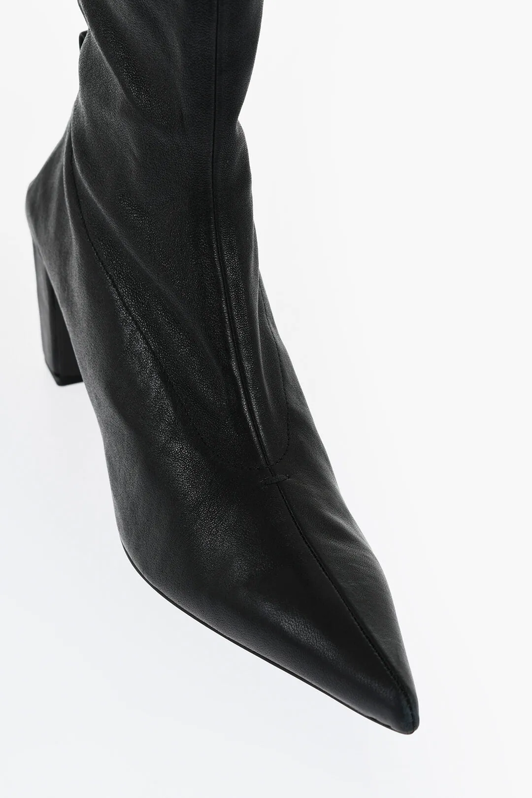 Jil Sander Pointed Leather Booties Heel 7 Cm