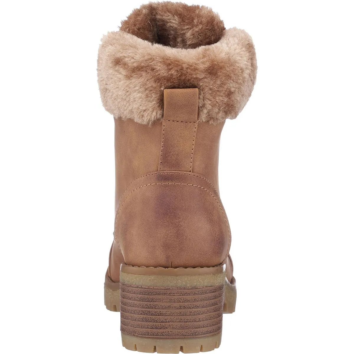 Joan Womens Faux Fur Faux Leather Ankle Boots