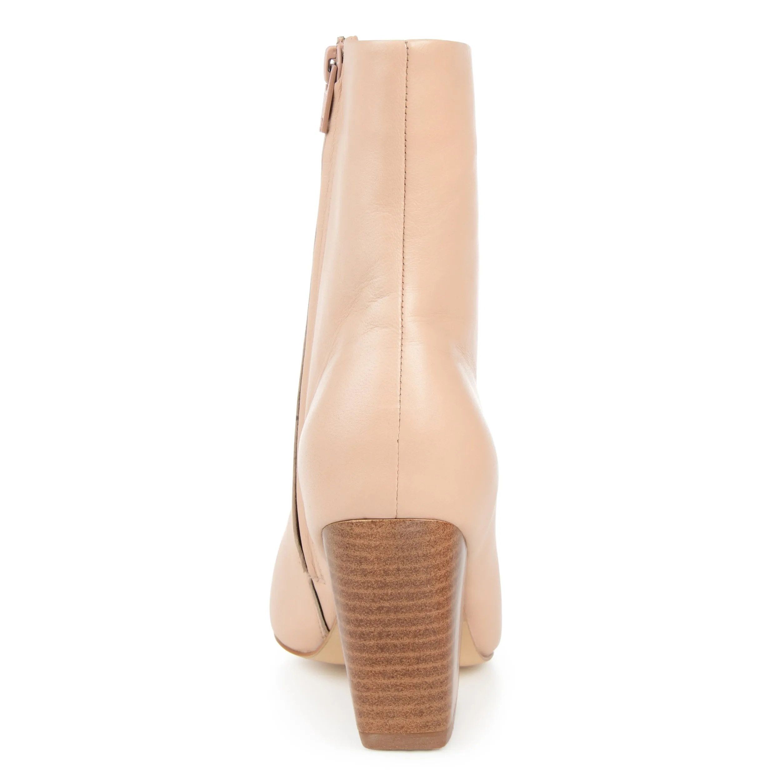 Journee Signature Womens Genuine Leather Hydra Almond Toe Stacked Ankle Booties