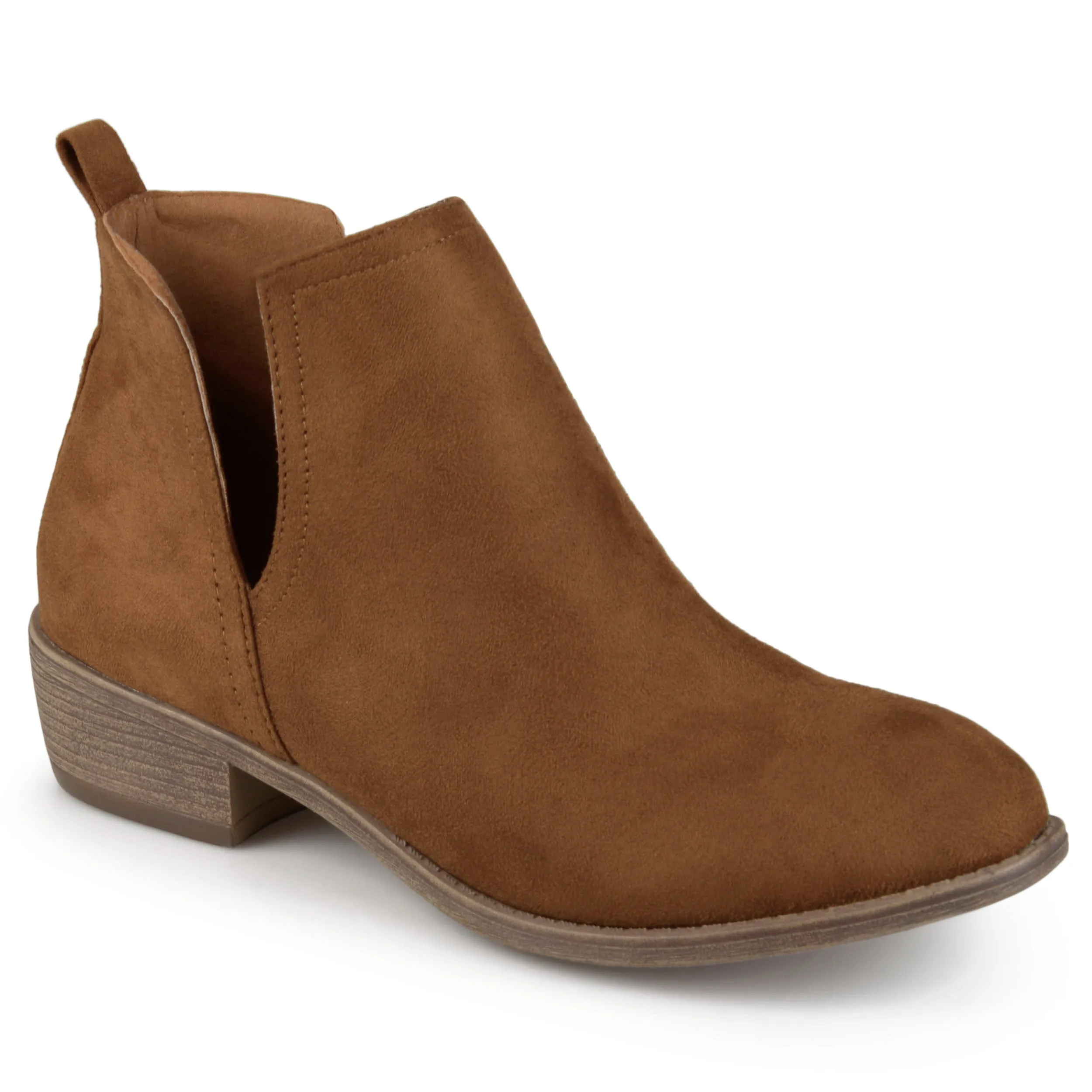 Journee Womens Rimi Pull On Stacked Heel Booties