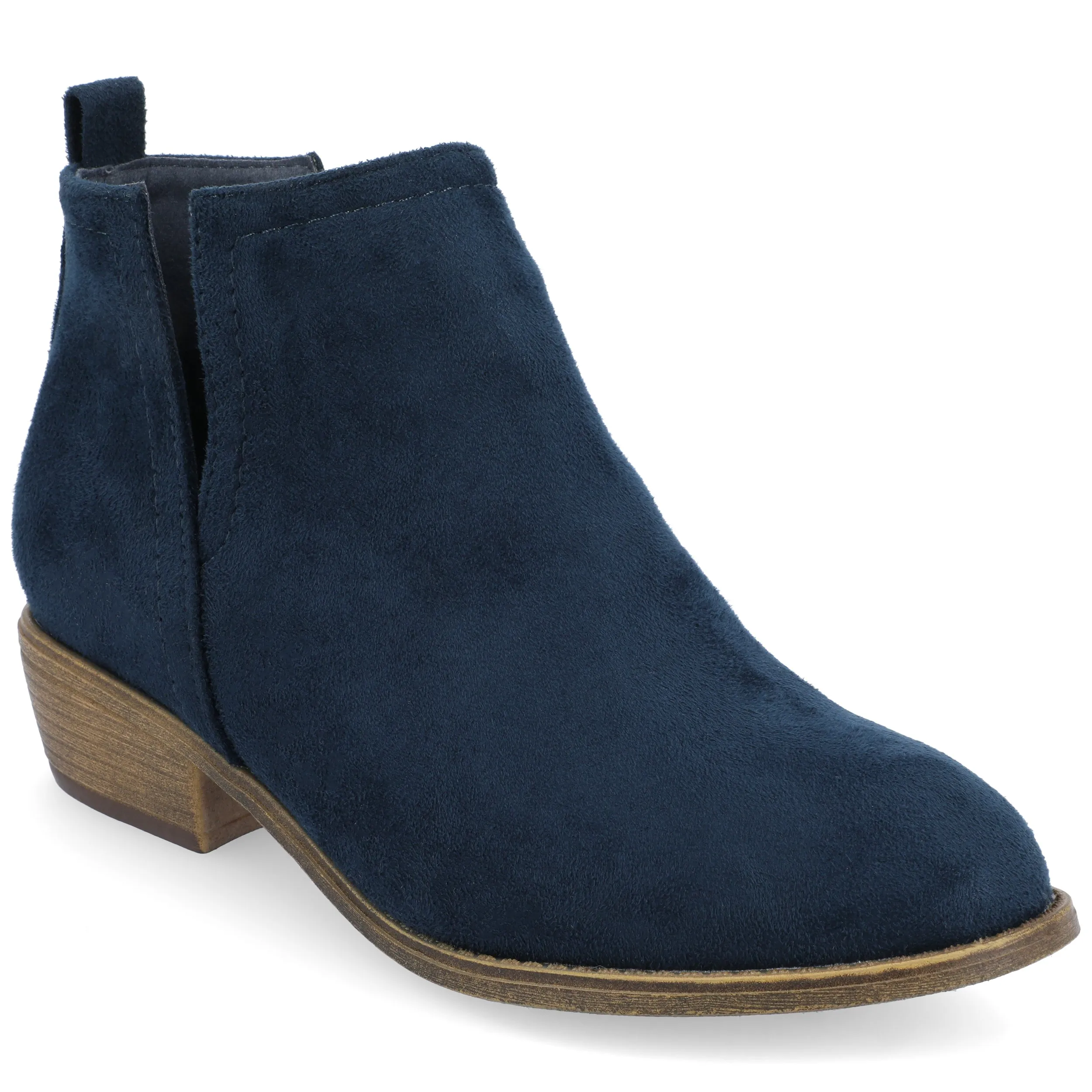 Journee Womens Rimi Pull On Stacked Heel Booties