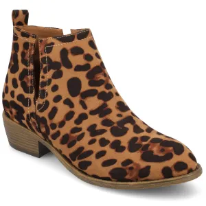 Journee Womens Rimi Pull On Stacked Heel Booties