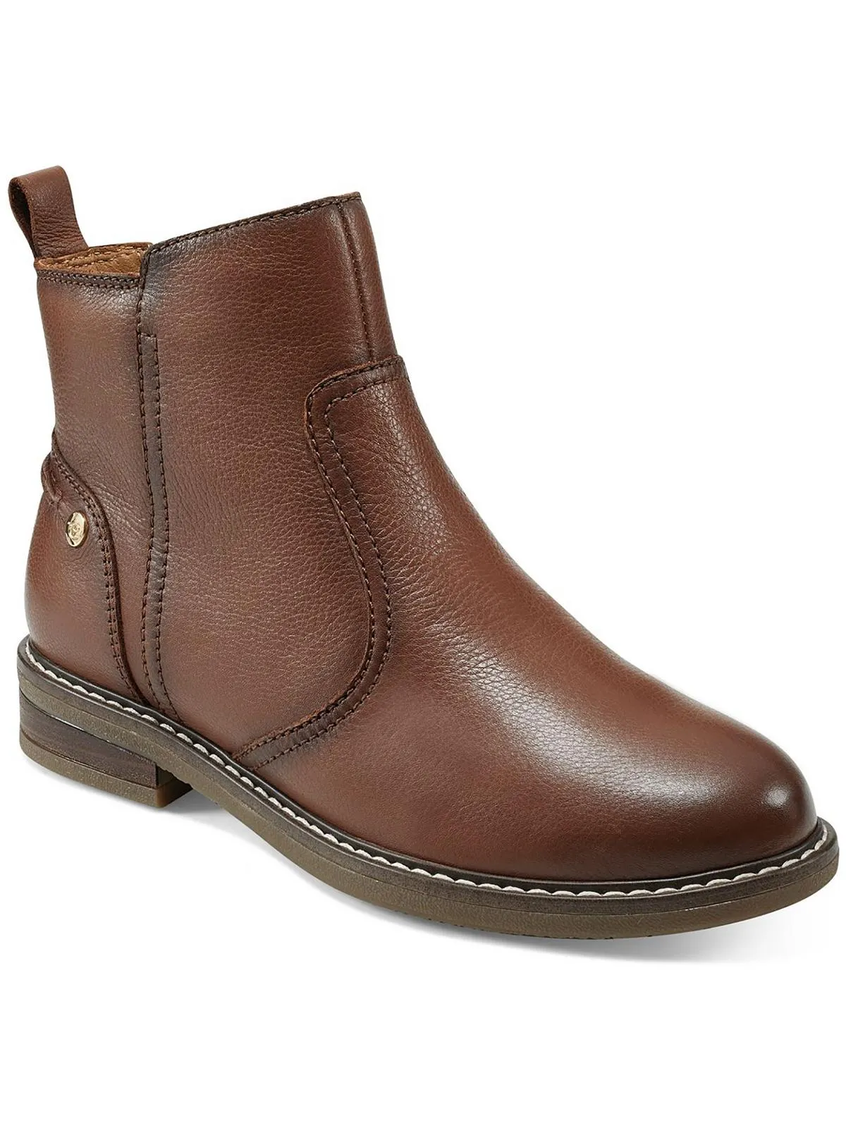 Juna Womens Leather Ankle Booties