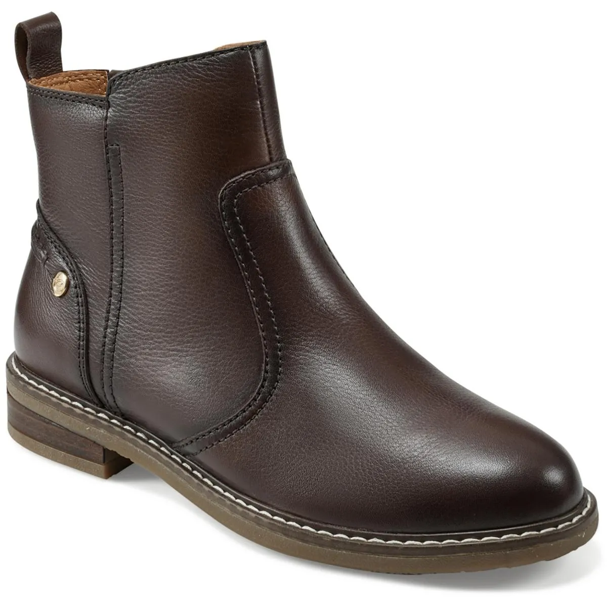 Juna Womens Leather Ankle Booties