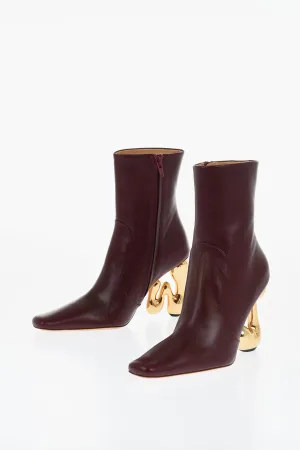 J.w.anderson Leather Letter Booties With Statement Heel 10 Cm