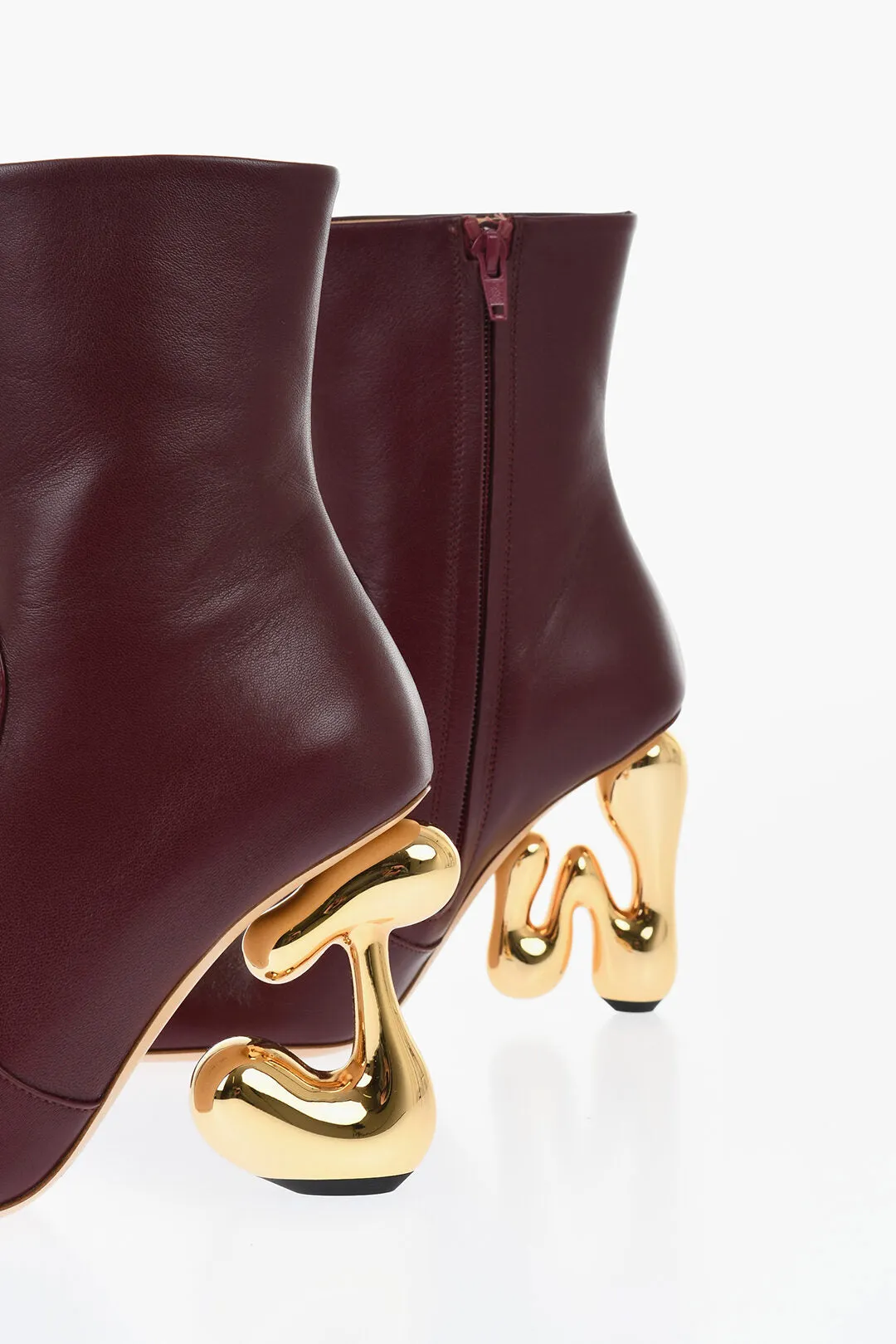 J.w.anderson Leather Letter Booties With Statement Heel 10 Cm
