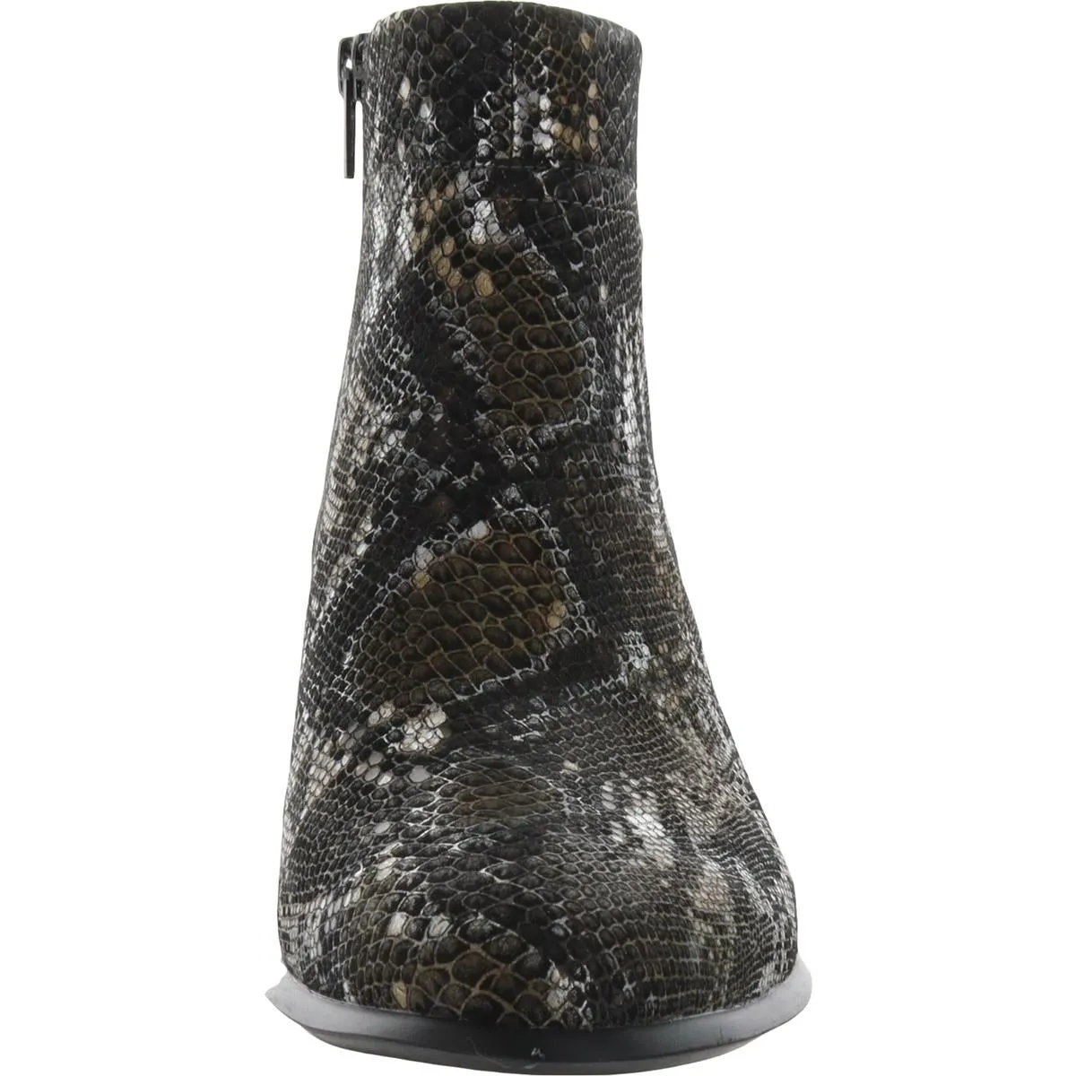 Kamryn Womens Leather Snake Print Ankle Boots