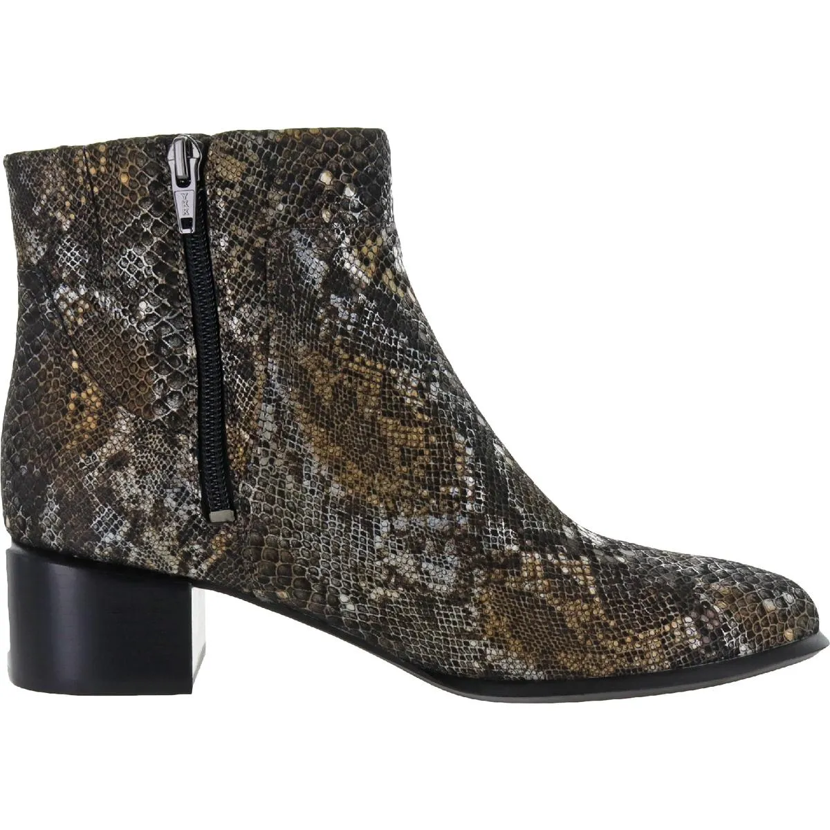 Kamryn Womens Leather Snake Print Ankle Boots