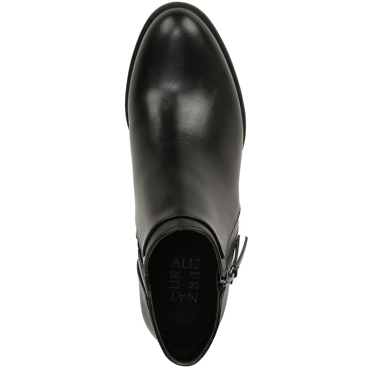 Karol Womens Faux Leather Side-Zip Ankle Boots