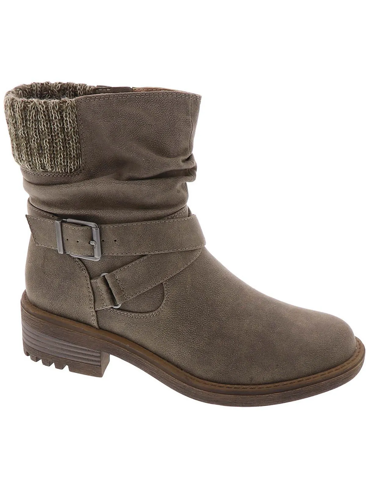Katie Womens Zipper Block Heel Ankle Boots