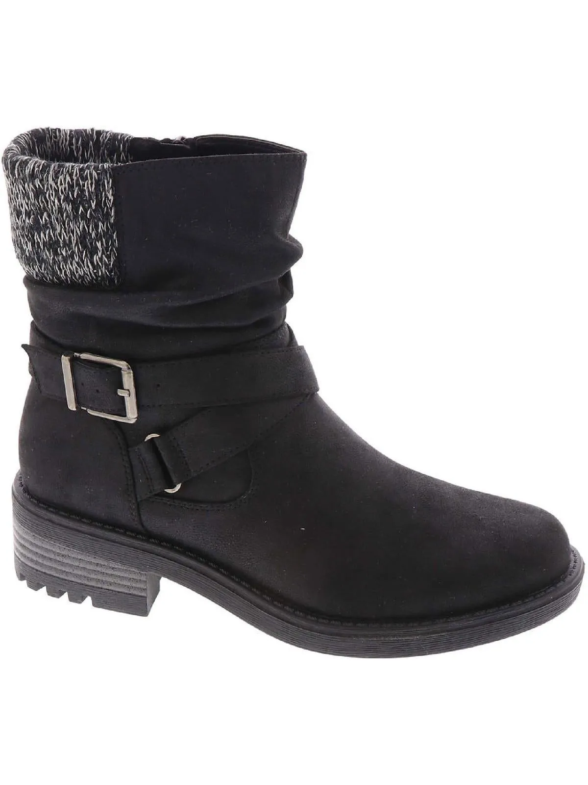 Katie Womens Zipper Block Heel Ankle Boots