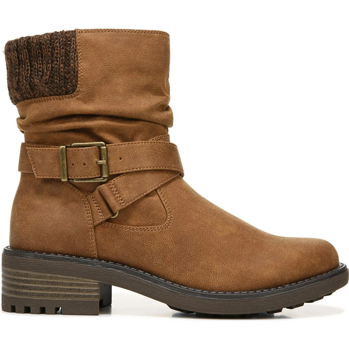 Katie Womens Zipper Block Heel Ankle Boots
