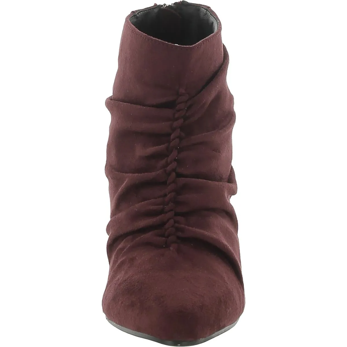 Kristen Womens Faux Suede Pointed Toe Ankle Boots
