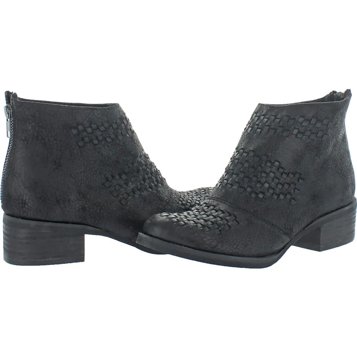 Kyla Womens Faux Leather Block Heel Ankle Boots