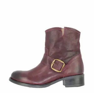 Leather Boot In Burgundy