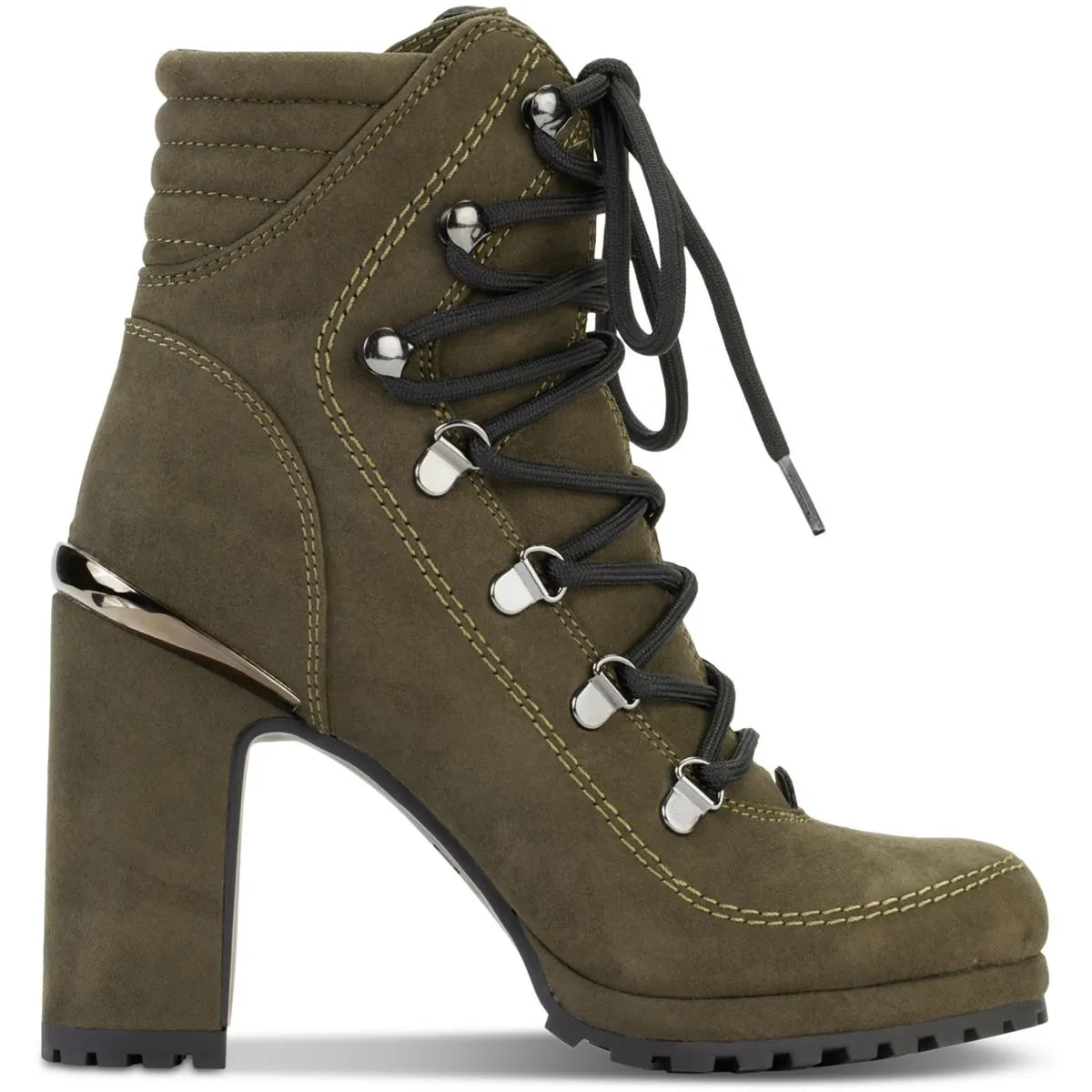 Lenni Womens Faux Leather Lug Sole Booties
