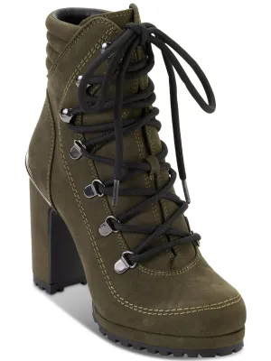 Lenni Womens Faux Leather Lug Sole Booties