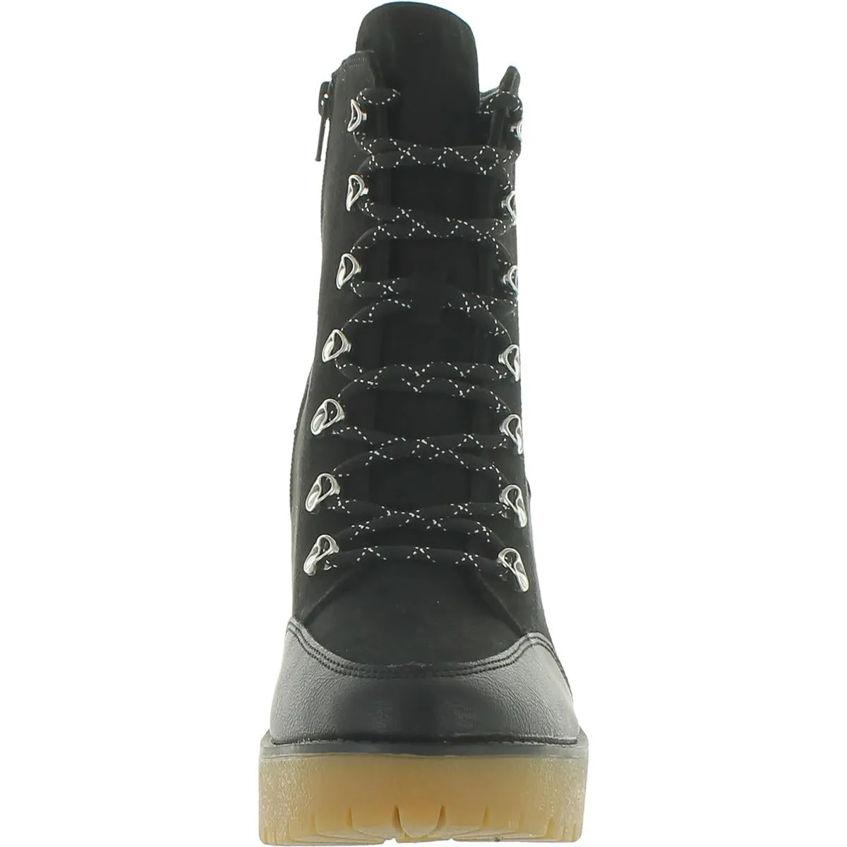 Lennonn Womens Microsuede Ankle Combat & Lace-up Boots