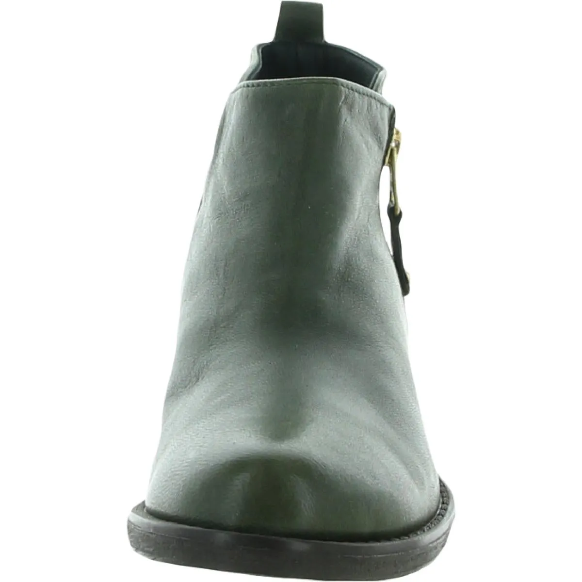 London Womens Leather Stacked Heel Booties