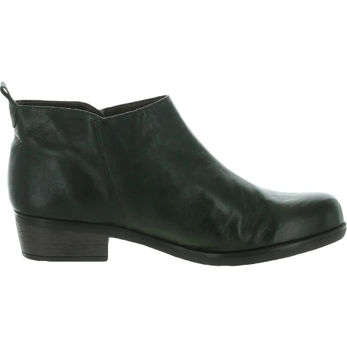 London Womens Leather Stacked Heel Booties